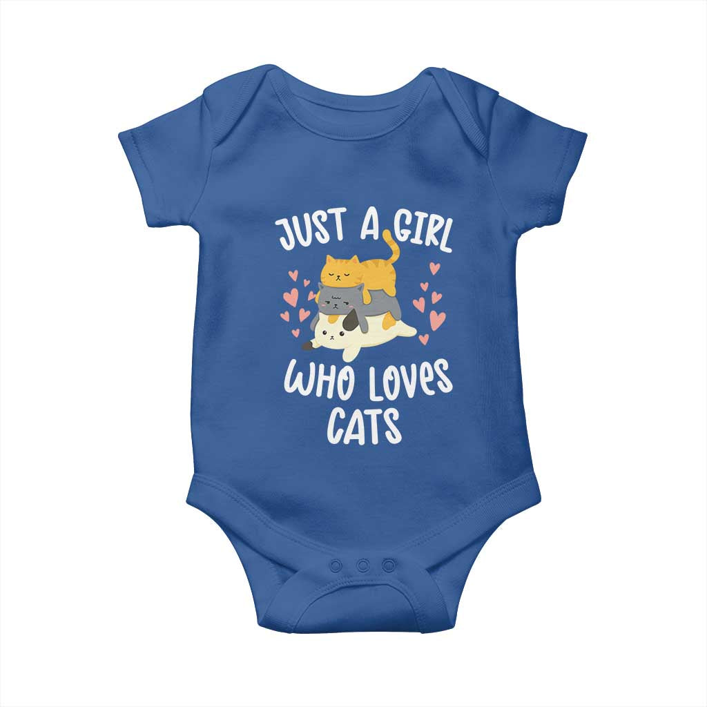 Just A Girl Who Loves Cats Baby Onesie Cute Kittens Pet Lover - Wonder Print Shop