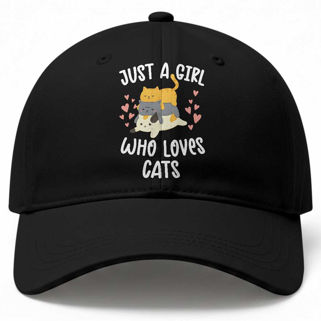 Just A Girl Who Loves Cats Baseball Cap Cute Kittens Pet Lover