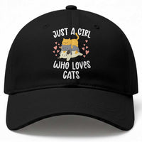 Just A Girl Who Loves Cats Baseball Cap Cute Kittens Pet Lover