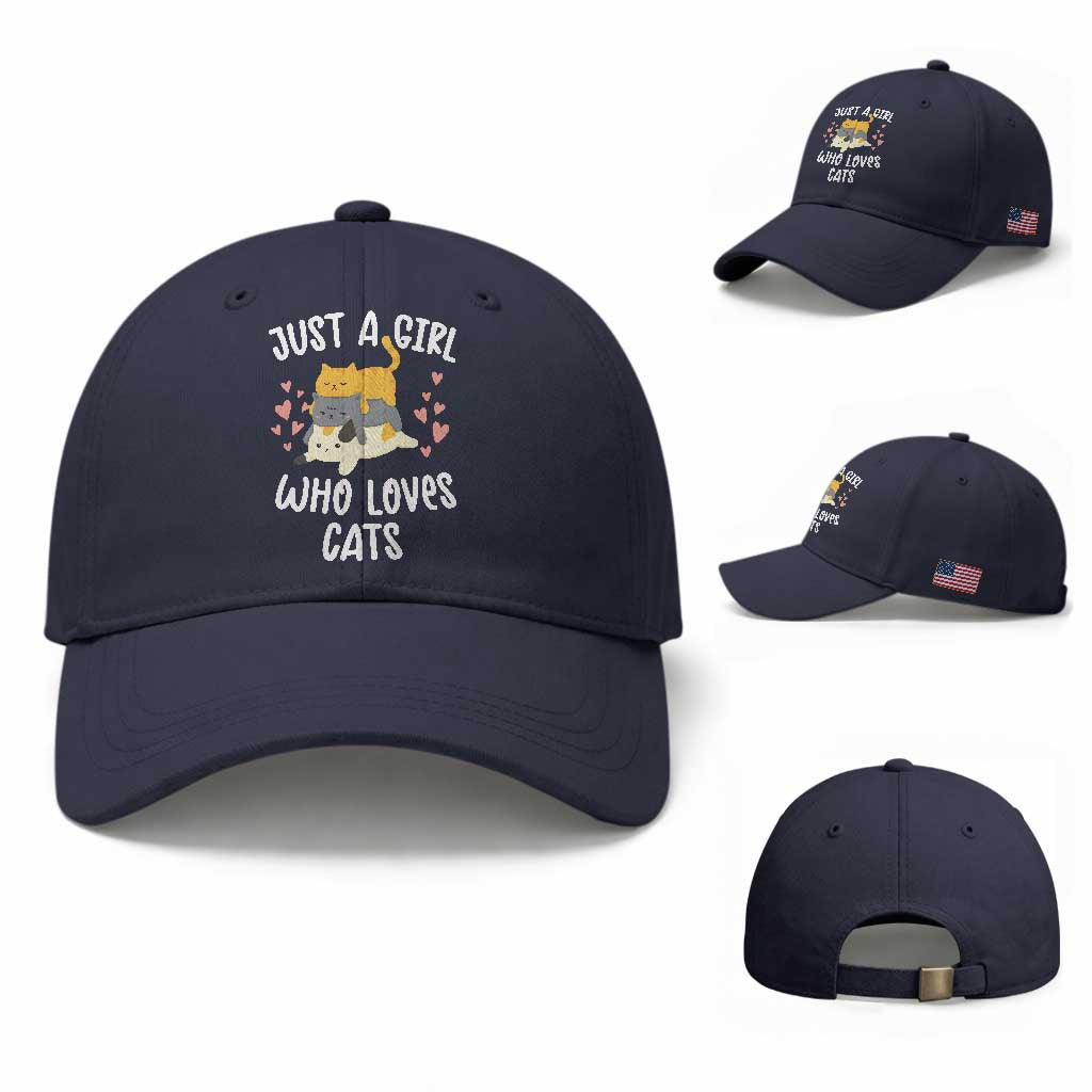 Just A Girl Who Loves Cats Baseball Cap Cute Kittens Pet Lover