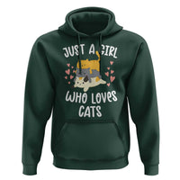 Just A Girl Who Loves Cats Hoodie Cute Kittens Pet Lover - Wonder Print Shop