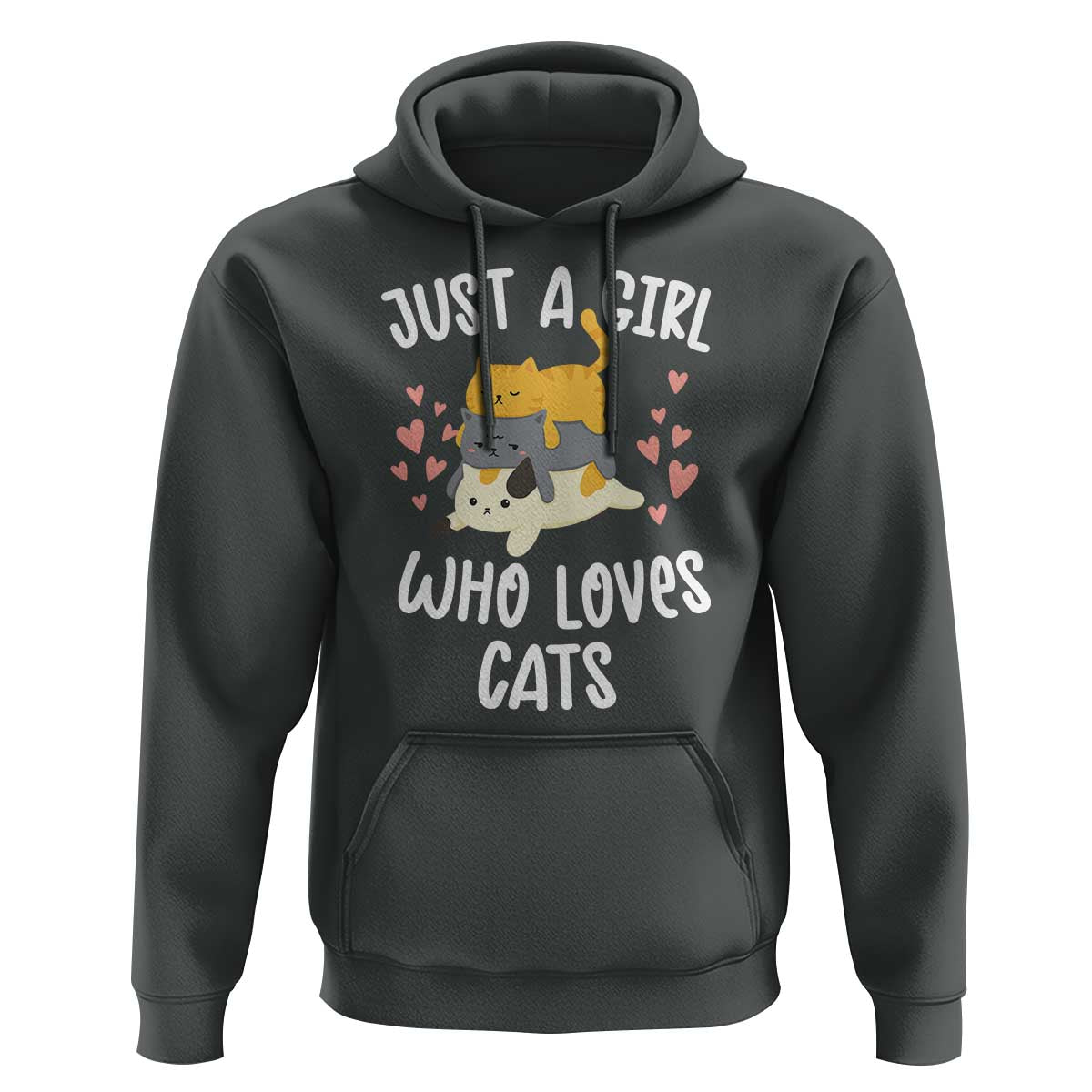 Just A Girl Who Loves Cats Hoodie Cute Kittens Pet Lover - Wonder Print Shop