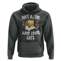 Just A Girl Who Loves Cats Hoodie Cute Kittens Pet Lover - Wonder Print Shop