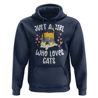 Just A Girl Who Loves Cats Hoodie Cute Kittens Pet Lover - Wonder Print Shop