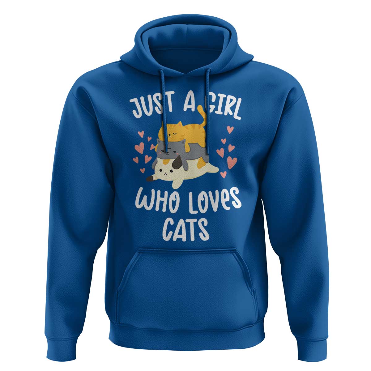 Just A Girl Who Loves Cats Hoodie Cute Kittens Pet Lover - Wonder Print Shop