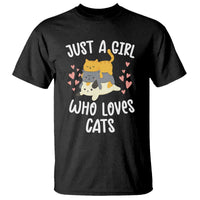 Just A Girl Who Loves Cats T Shirt Cute Kittens Pet Lover - Wonder Print Shop