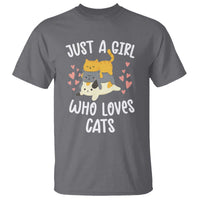Just A Girl Who Loves Cats T Shirt Cute Kittens Pet Lover - Wonder Print Shop
