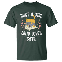 Just A Girl Who Loves Cats T Shirt Cute Kittens Pet Lover - Wonder Print Shop