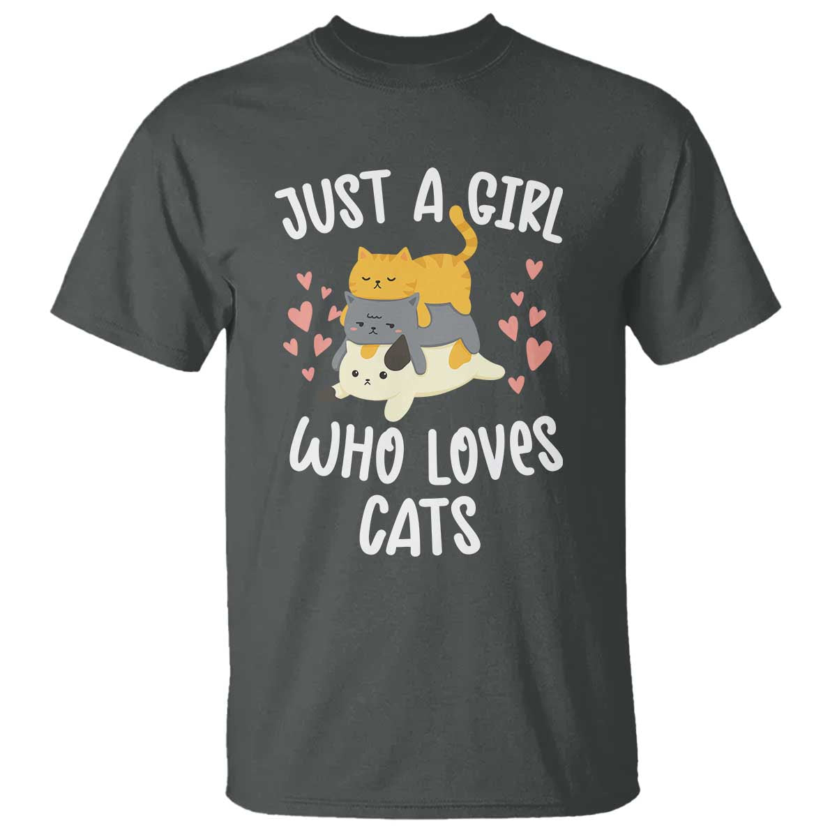 Just A Girl Who Loves Cats T Shirt Cute Kittens Pet Lover - Wonder Print Shop