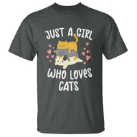 Just A Girl Who Loves Cats T Shirt Cute Kittens Pet Lover - Wonder Print Shop