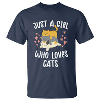 Just A Girl Who Loves Cats T Shirt Cute Kittens Pet Lover - Wonder Print Shop