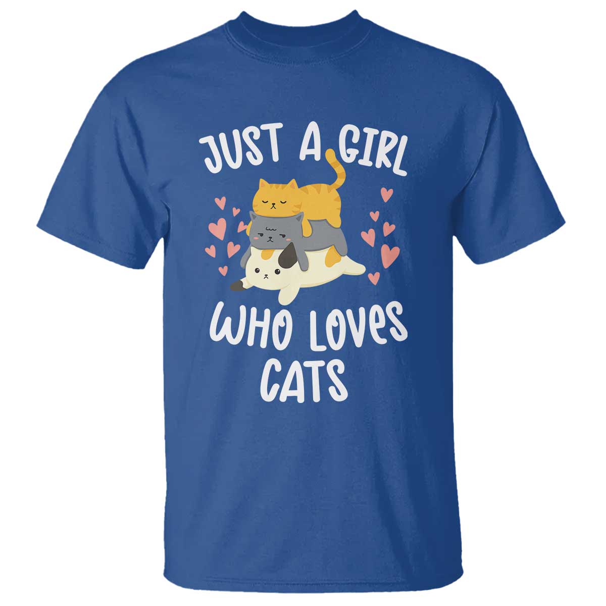 Just A Girl Who Loves Cats T Shirt Cute Kittens Pet Lover - Wonder Print Shop