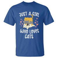 Just A Girl Who Loves Cats T Shirt Cute Kittens Pet Lover - Wonder Print Shop