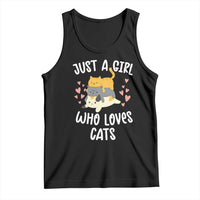 Just A Girl Who Loves Cats Tank Top Cute Kittens Pet Lover - Wonder Print Shop