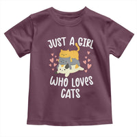 Just A Girl Who Loves Cats Toddler T Shirt Cute Kittens Pet Lover - Wonder Print Shop