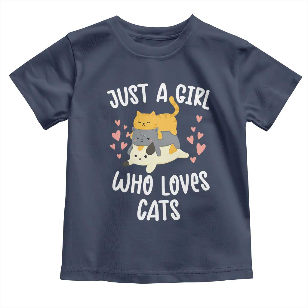 Just A Girl Who Loves Cats Toddler T Shirt Cute Kittens Pet Lover - Wonder Print Shop