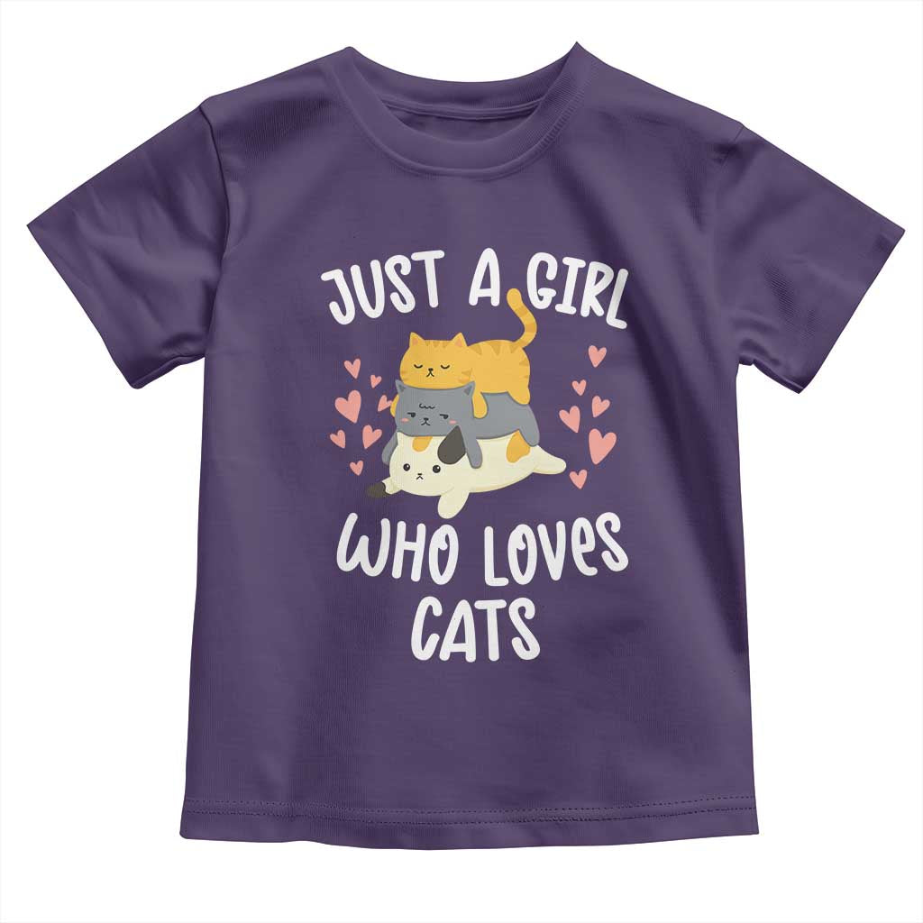 Just A Girl Who Loves Cats Toddler T Shirt Cute Kittens Pet Lover - Wonder Print Shop