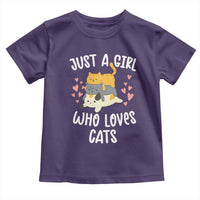 Just A Girl Who Loves Cats Toddler T Shirt Cute Kittens Pet Lover - Wonder Print Shop