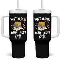 Just A Girl Who Loves Cats Tumbler With Handle Cute Kittens Pet Lover