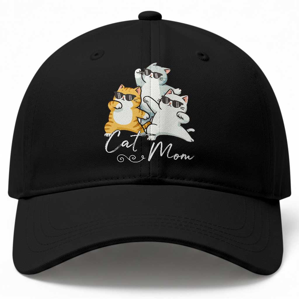 Cat Mom Baseball Cap Three Cool Cats with Sunglasses