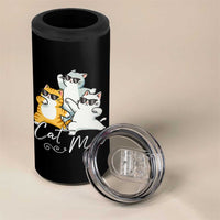 Cat Mom 4 in 1 Can Cooler Tumbler Three Cool Cats with Sunglasses