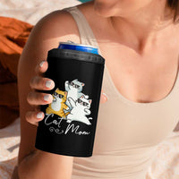 Cat Mom 4 in 1 Can Cooler Tumbler Three Cool Cats with Sunglasses