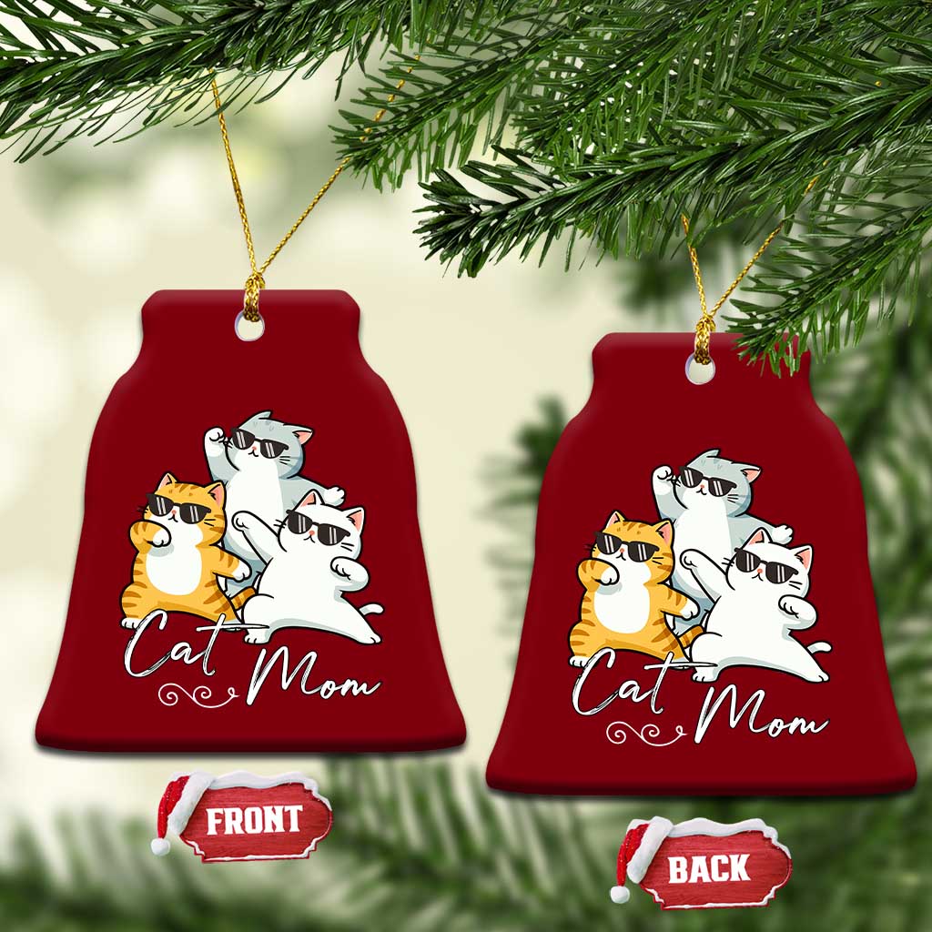 Cat Mom Ceramic Ornament Three Cool Cats with Sunglasses - Wonder Print Shop
