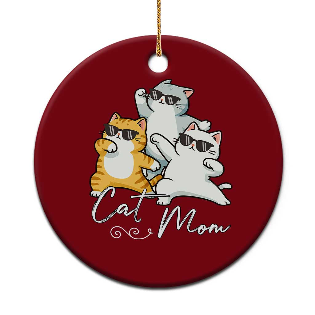 Cat Mom Ceramic Ornament Three Cool Cats with Sunglasses - Wonder Print Shop