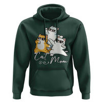 Cat Mom Hoodie Three Cool Cats with Sunglasses - Wonder Print Shop