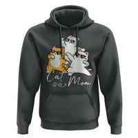 Cat Mom Hoodie Three Cool Cats with Sunglasses - Wonder Print Shop