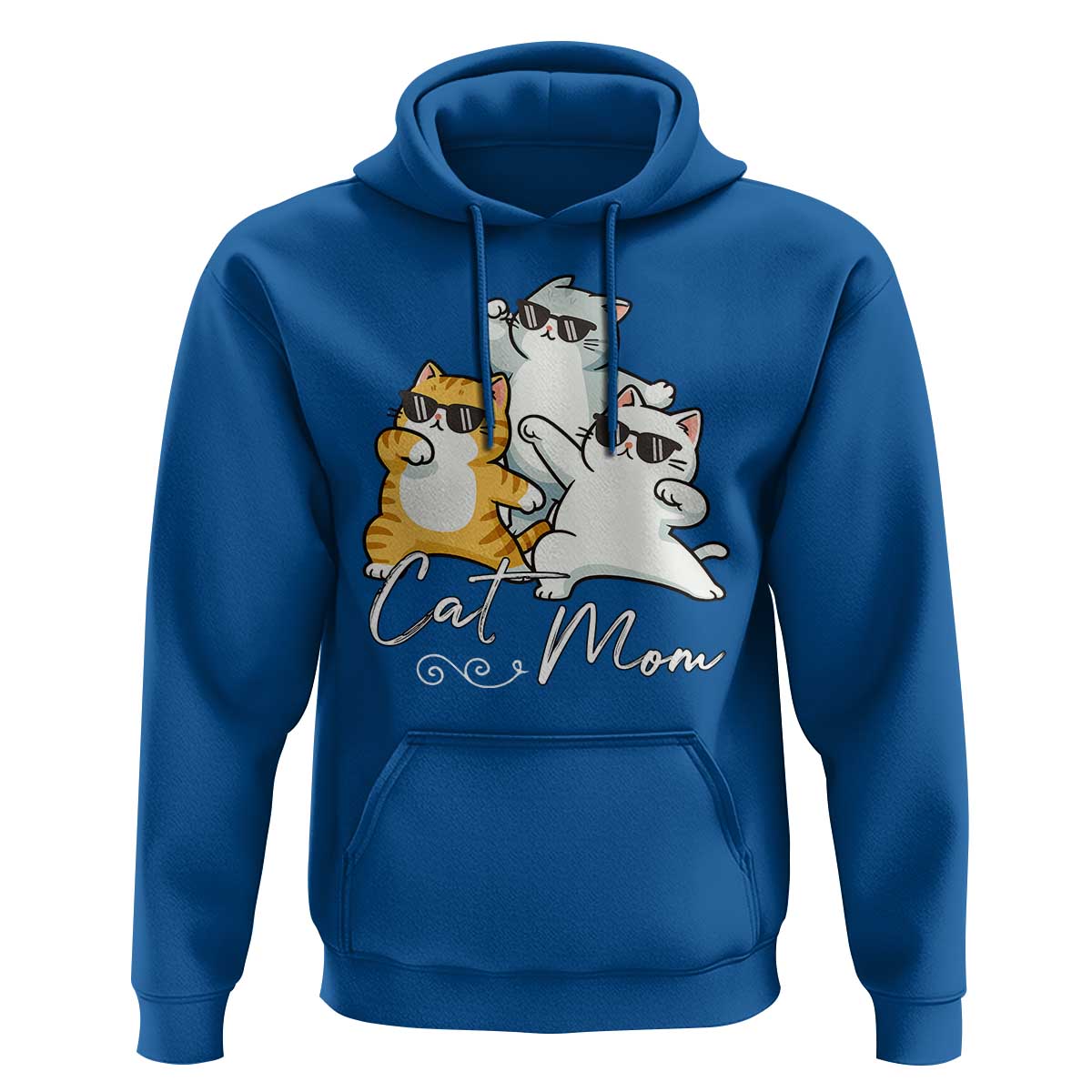 Cat Mom Hoodie Three Cool Cats with Sunglasses - Wonder Print Shop