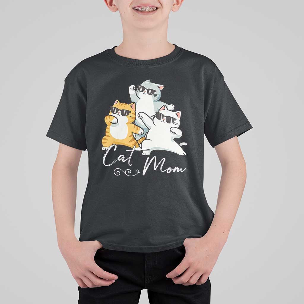 Cat Mom T Shirt For Kid Three Cool Cats with Sunglasses - Wonder Print Shop