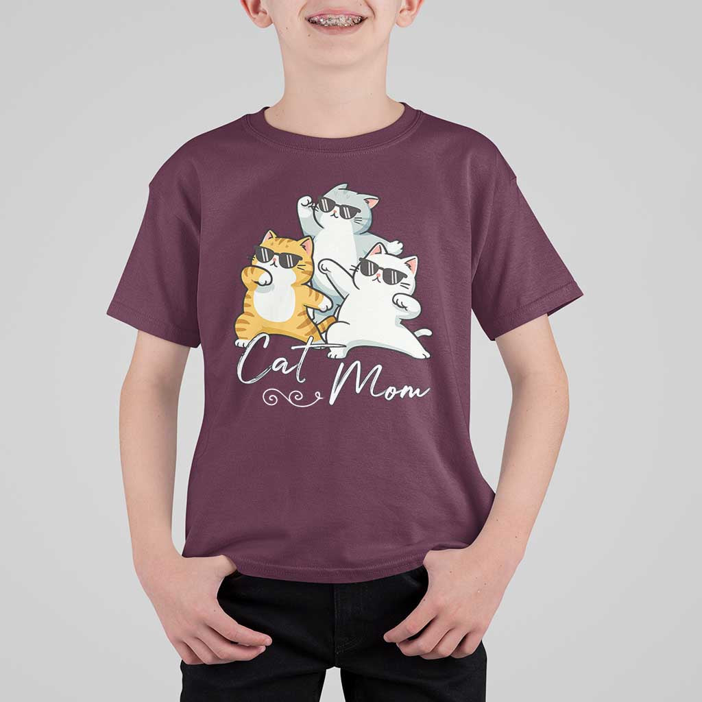 Cat Mom T Shirt For Kid Three Cool Cats with Sunglasses - Wonder Print Shop