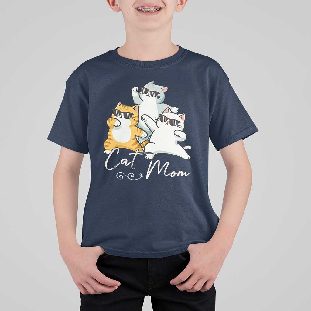 Cat Mom T Shirt For Kid Three Cool Cats with Sunglasses - Wonder Print Shop