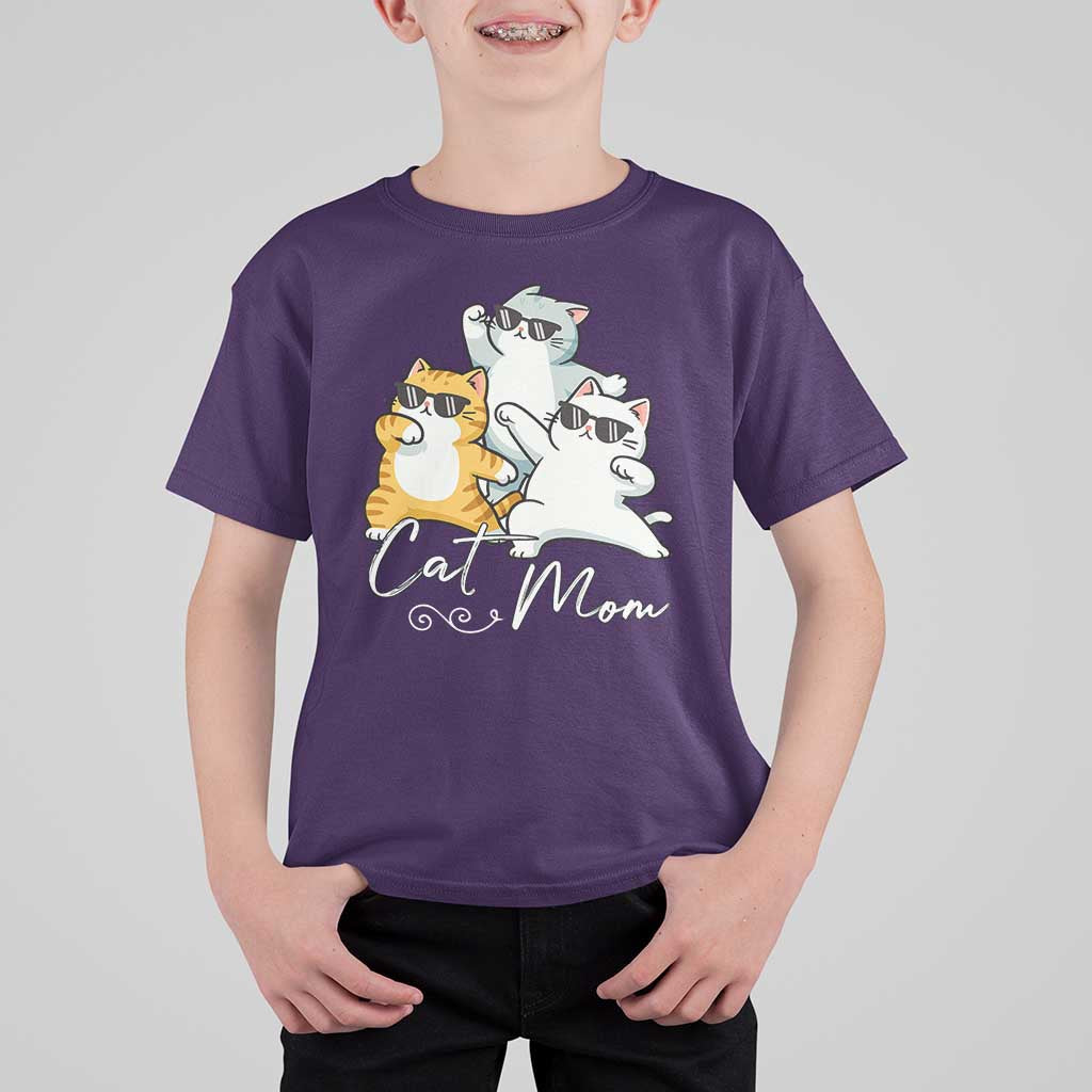 Cat Mom T Shirt For Kid Three Cool Cats with Sunglasses - Wonder Print Shop