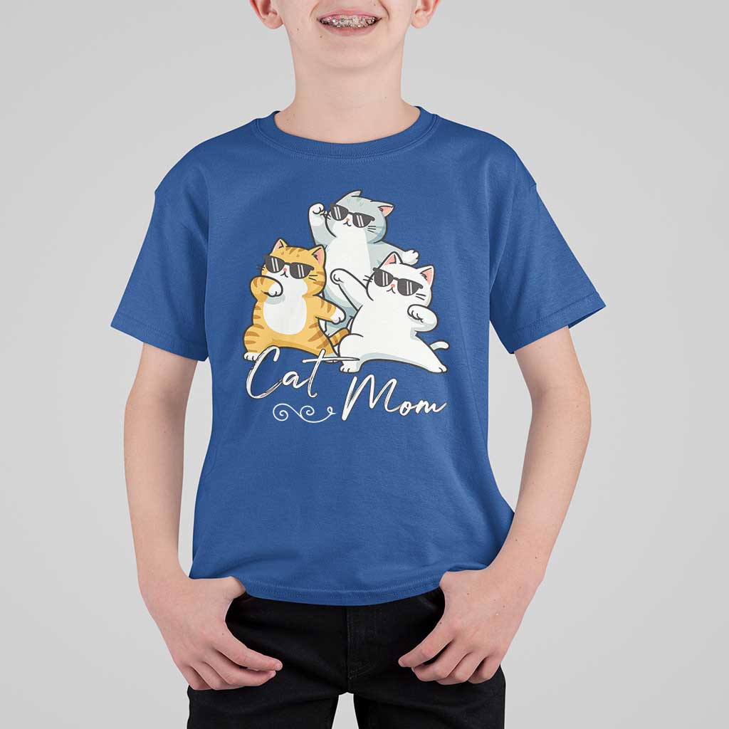 Cat Mom T Shirt For Kid Three Cool Cats with Sunglasses - Wonder Print Shop