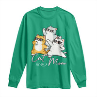Cat Mom Long Sleeve Shirt Three Cool Cats with Sunglasses - Wonder Print Shop