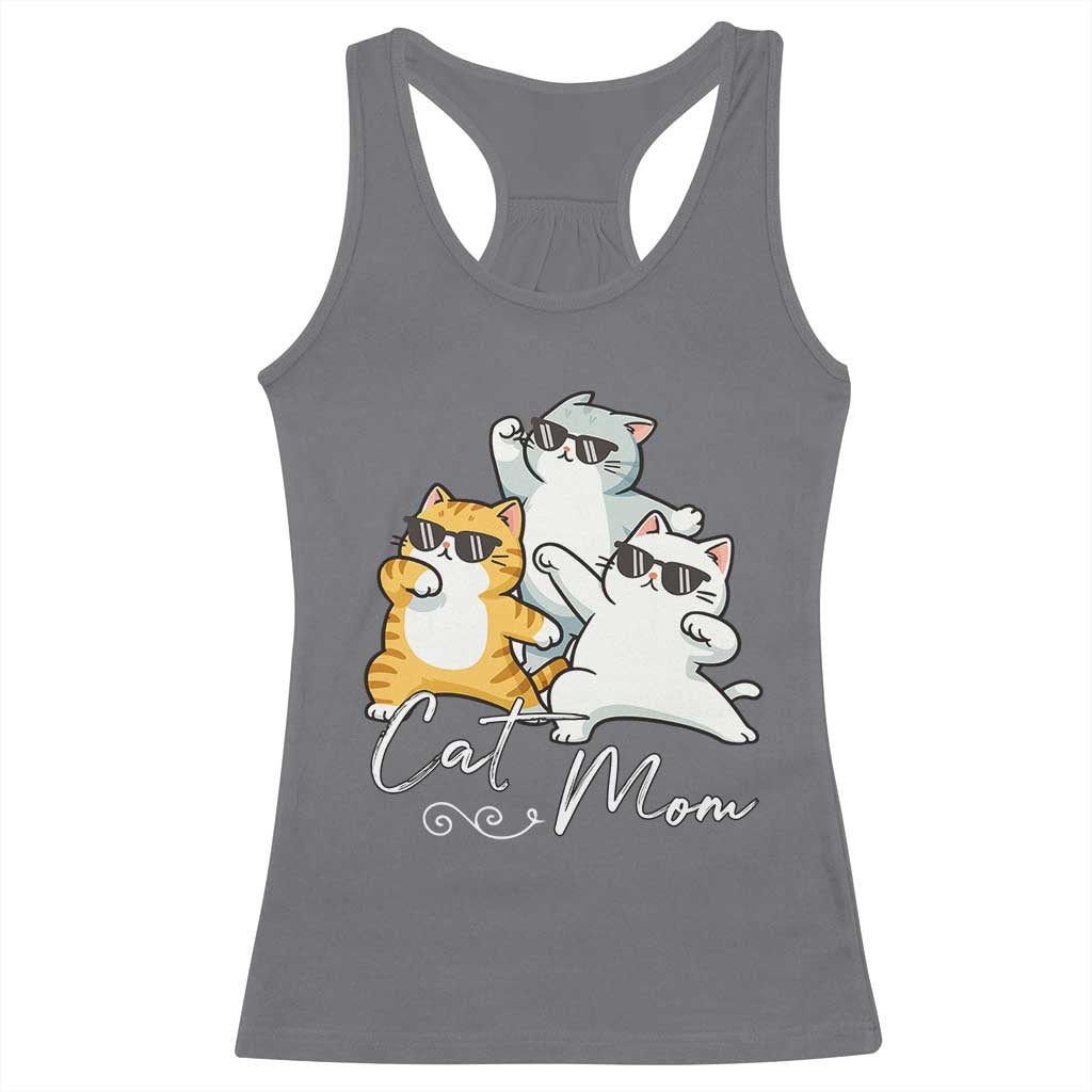Cat Mom Racerback Tank Top Three Cool Cats with Sunglasses - Wonder Print Shop