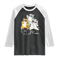 Cat Mom Raglan Shirt Three Cool Cats with Sunglasses - Wonder Print Shop