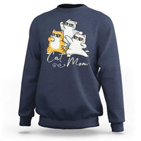 Cat Mom Sweatshirt Three Cool Cats with Sunglasses - Wonder Print Shop