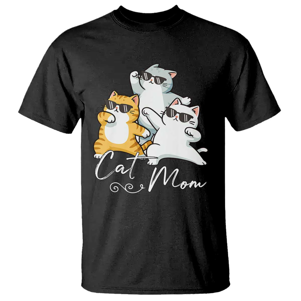 Cat Mom T Shirt Three Cool Cats with Sunglasses - Wonder Print Shop