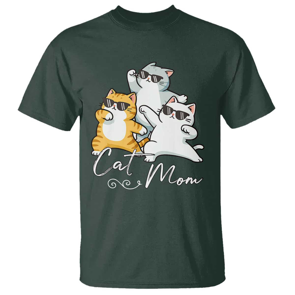 Cat Mom T Shirt Three Cool Cats with Sunglasses - Wonder Print Shop