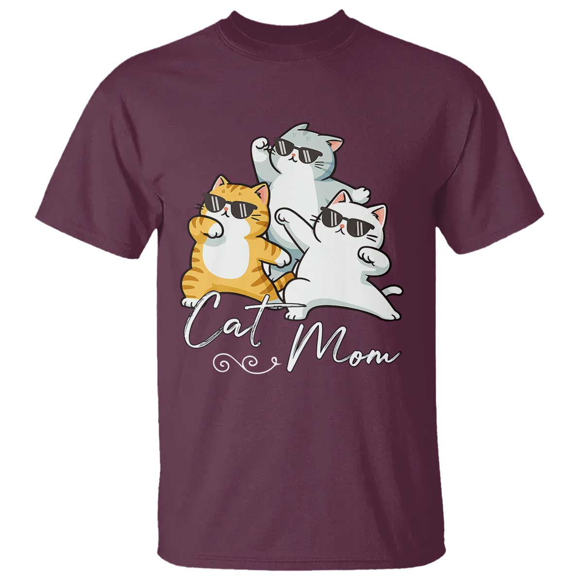 Cat Mom T Shirt Three Cool Cats with Sunglasses - Wonder Print Shop