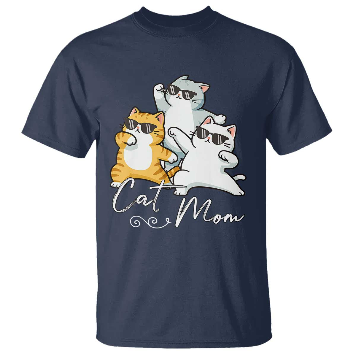 Cat Mom T Shirt Three Cool Cats with Sunglasses - Wonder Print Shop