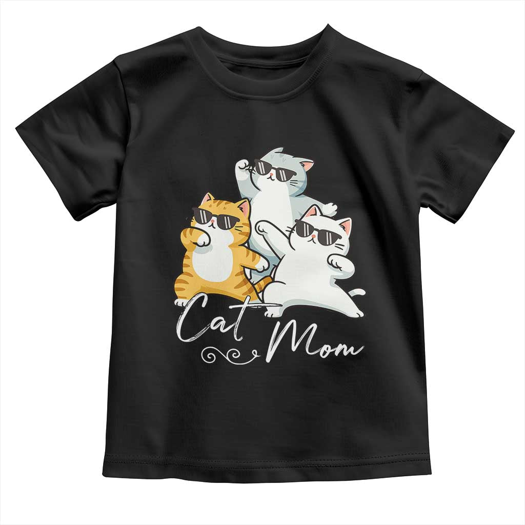 Cat Mom Toddler T Shirt Three Cool Cats with Sunglasses - Wonder Print Shop