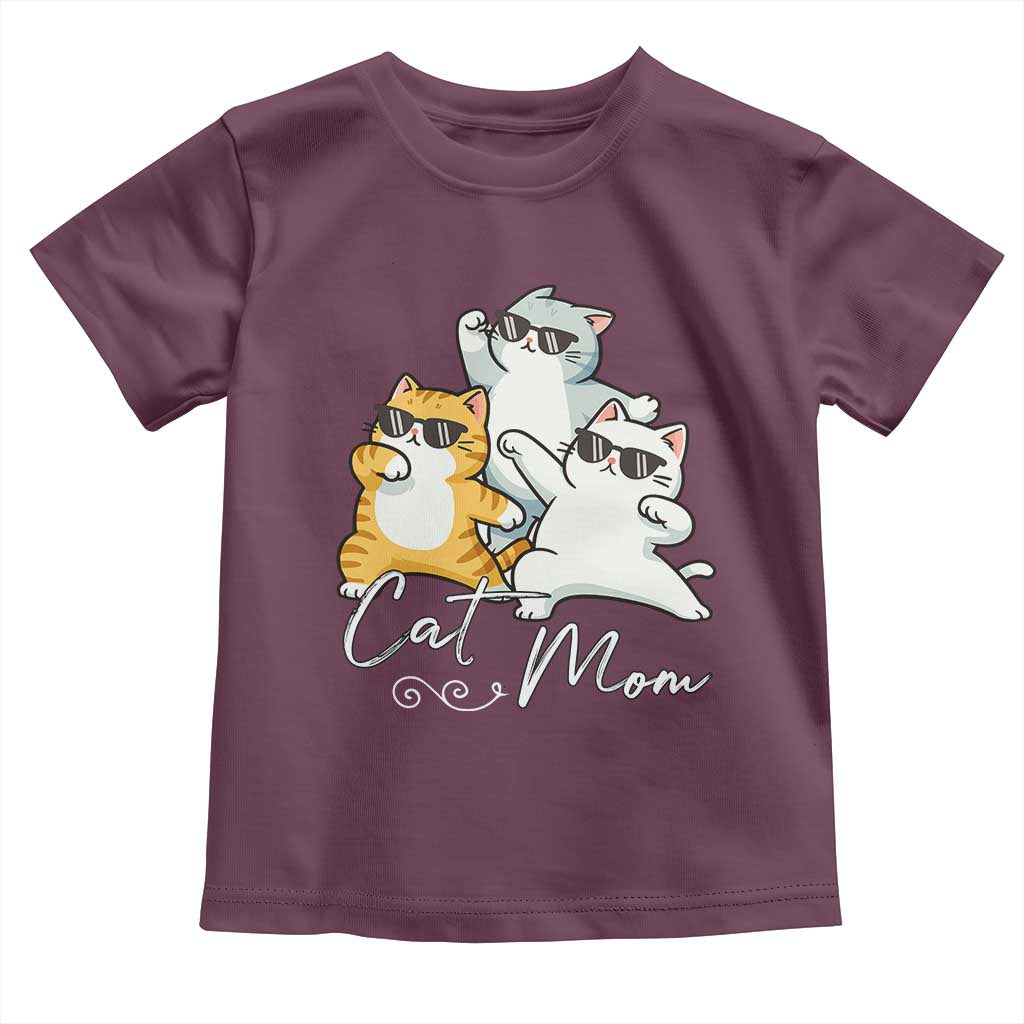 Cat Mom Toddler T Shirt Three Cool Cats with Sunglasses - Wonder Print Shop