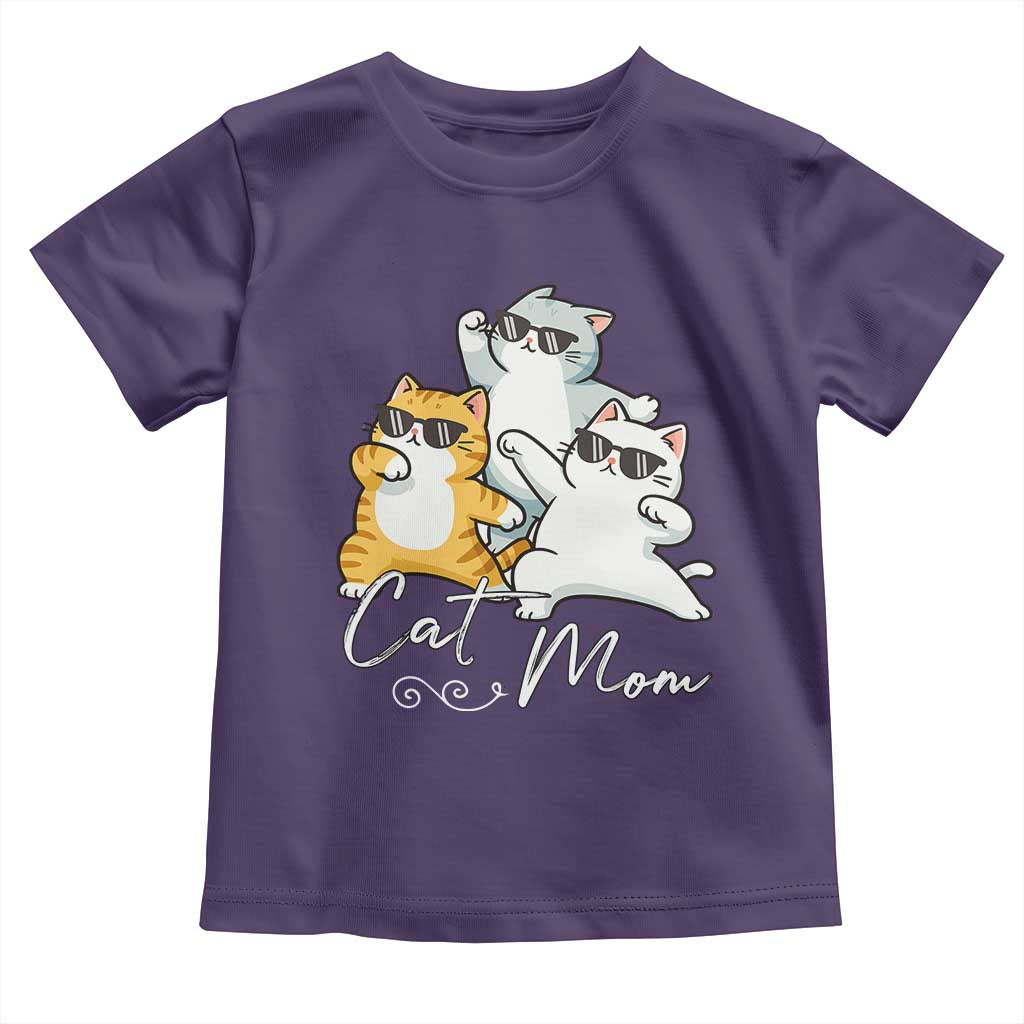 Cat Mom Toddler T Shirt Three Cool Cats with Sunglasses - Wonder Print Shop