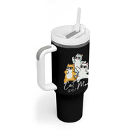 Cat Mom Tumbler With Handle Three Cool Cats with Sunglasses
