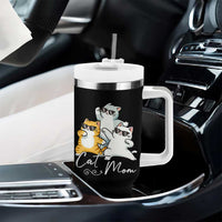 Cat Mom Tumbler With Handle Three Cool Cats with Sunglasses