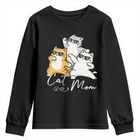 Cat Mom Youth Sweatshirt Three Cool Cats with Sunglasses - Wonder Print Shop